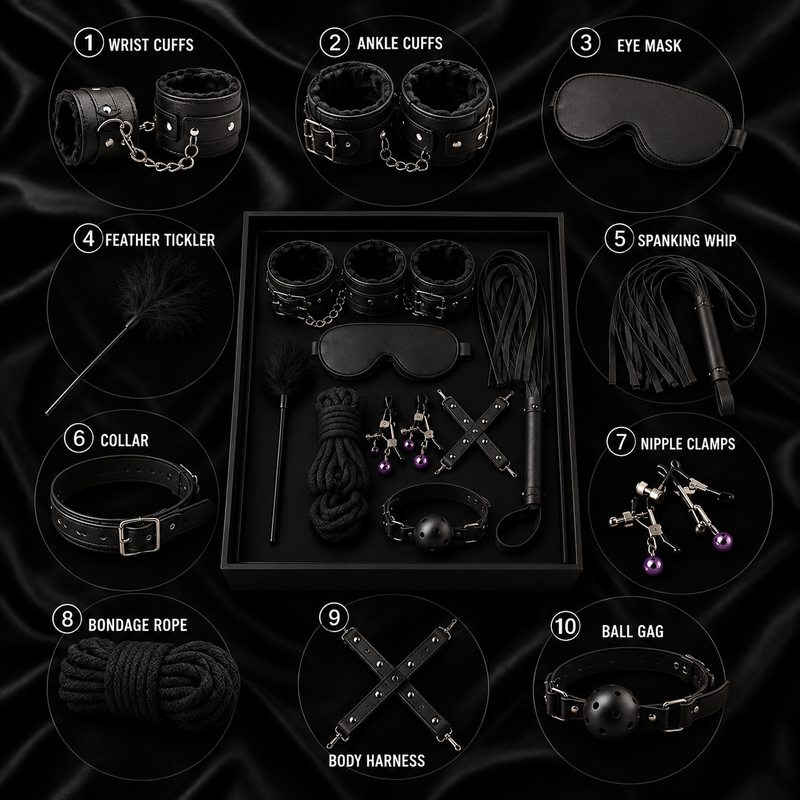 BLUSHOVA 10-Piece Premium Intimacy Kit – Red & Black