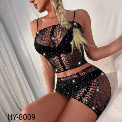 Rhinestone Two Piece Body Stocking - Imported Intimate Wear - BLUSHOVA Pakistan