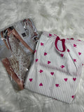Midnight Hearts Ribbed Nightdress