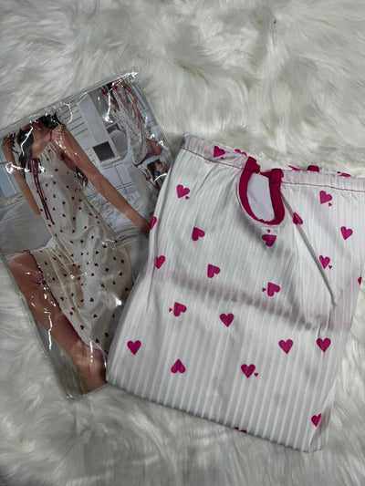 Midnight Hearts Ribbed Nightdress alternate view