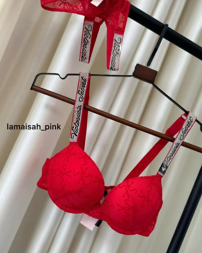 Imported Luxury Bra Set Red alternate view