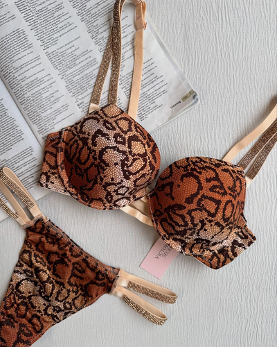 Golden Snake Print Luxury Bra Set alternate view