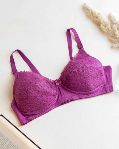 Floral Pattern Thin Pad Bra Non Wired alternate view