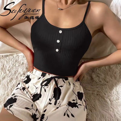 Floral Print Cami and Shorts Set alternate view