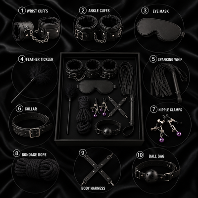 BLUSHOVA 10-Piece Premium Intimacy Kit – Red & Black - BLUSHOVA Pakistan
